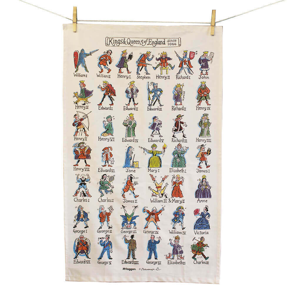 Picturemap Kings & Queens of England Tea Towel